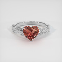 2.05 Ct. Padparadscha Sapphire Ring, 18K White Gold 1