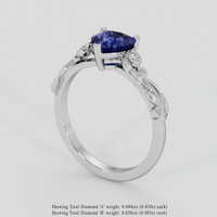 1.20 Ct. Blue Sapphire Ring, 18K White Gold 2