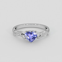 1.02 Ct. Blue Sapphire Ring, 18K White Gold 1