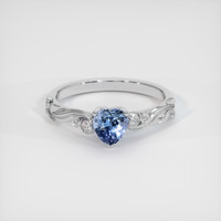 1.01 Ct. Blue Sapphire Ring, 18K White Gold 1