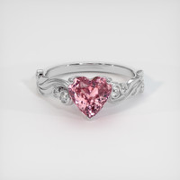 1.69 Ct. Pink Sapphire Ring, 18K White Gold 1