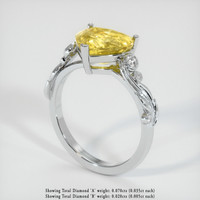 3.55 Ct. Yellow Sapphire Ring, 18K White Gold 2
