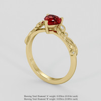 1.05 Ct. Ruby Ring, 10K Yellow Gold 2