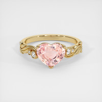 3.07 Ct. Padparadscha Sapphire Ring, 14K Yellow Gold 1
