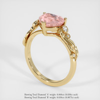 3.07 Ct. Padparadscha Sapphire Ring, 14K Yellow Gold 2