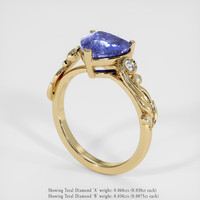 3.04 Ct. Blue Sapphire Ring, 14K Yellow Gold 2