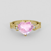 3.13 Ct. Pink Sapphire Ring, 14K Yellow Gold 1
