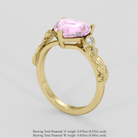 3.13 Ct. Pink Sapphire Ring, 14K Yellow Gold 2