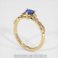 0.55 Ct. Sapphire Ring, 14K Yellow Gold 2