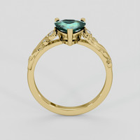 1.18 Ct. Bluish Green Sapphire Ring, 14K Yellow Gold 3
