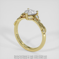 1.10 Ct. White Sapphire Ring, 14K Yellow Gold 2