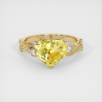3.55 Ct. Yellow Sapphire Ring, 14K Yellow Gold 1