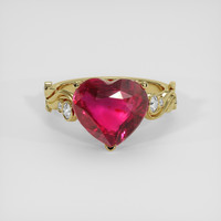 5.01 Ct. Pinkish Red Ruby Ring, 18K Yellow Gold 1