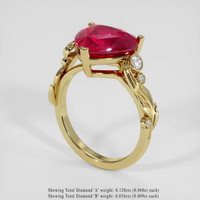5.01 Ct. Pinkish Red Ruby Ring, 18K Yellow Gold 2