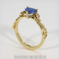 1.44 Ct. Violet Sapphire Ring, 18K Yellow Gold 2