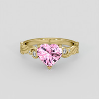 2.19 Ct. Pink Sapphire Ring, 18K Yellow Gold 1