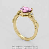 2.19 Ct. Pink Sapphire Ring, 18K Yellow Gold 2