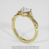 1.10 Ct. White Sapphire Ring, 18K Yellow Gold 2