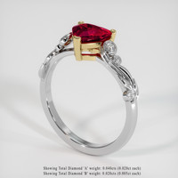 1.08 Ct. Ruby Ring, 14K Yellow & White 2