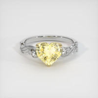 3.61 Ct. Yellow Sapphire Ring, 18K Yellow & White 1