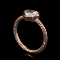 1.03 Ct. White Sapphire Ring, 18K Rose Gold 2