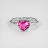 1.56 Ct. Pink Sapphire Ring, 14K White Gold 1