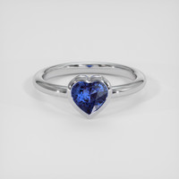 1.20 Ct. Blue Sapphire Ring, 14K White Gold 1