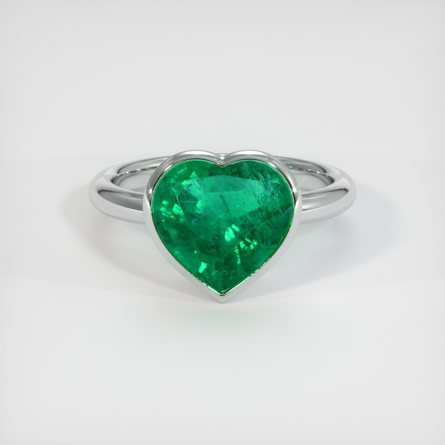 Vedic Emerald Ring 3.01 Ct., 18K White Gold