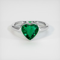 1.98 Ct. Emerald Ring, 18K White Gold 1