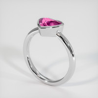 1.56 Ct. Pink Sapphire Ring, 18K White Gold 2