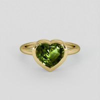 2.09 Ct. Yellowish Green Sapphire Ring, 10K Yellow Gold 1