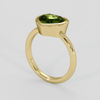 2.09 Ct. Yellowish Green Sapphire Ring, 10K Yellow Gold 2