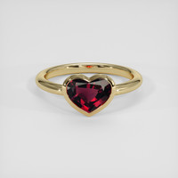 2.61 Ct. Red Rhodolite Garnet Ring, 14K Yellow Gold 1