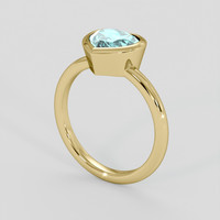2.79 Ct. Greenish Blue Zircon Ring, 14K Yellow Gold 2