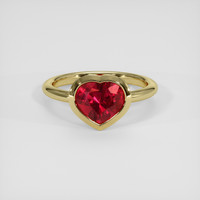 2.14 Ct. Pinkish Red Ruby Ring, 14K Yellow Gold 1