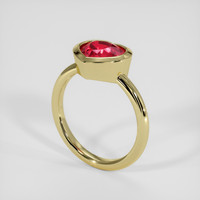 2.14 Ct. Pinkish Red Ruby Ring, 14K Yellow Gold 2