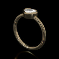1.03 Ct. White Sapphire Ring, 14K Yellow Gold 2