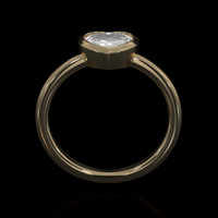 1.03 Ct. White Sapphire Ring, 14K Yellow Gold 3