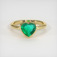 1.46 Ct. Emerald Ring, 18K Yellow Gold 1