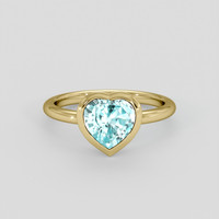 2.79 Ct. Greenish Blue Zircon Ring, 18K Yellow Gold 1