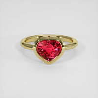 2.11 Ct. Pinkish Red Ruby Ring, 18K Yellow Gold 1