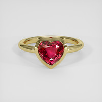 2.02 Ct. Ruby Ring, 18K Yellow Gold 1