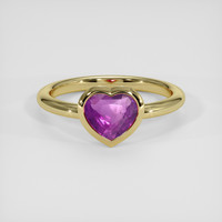 1.51 Ct. Pinkish Purple Sapphire Ring, 18K Yellow Gold 1
