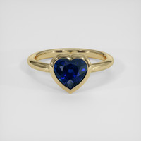 2.07 Ct. Blue Sapphire Ring, 18K Yellow Gold 1