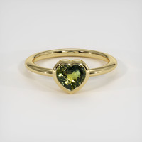 2.02 Ct. Greenish Yellow Sapphire Ring, 18K Yellow Gold 1