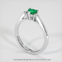 0.39 Ct. Emerald Ring, Platinum 950 2