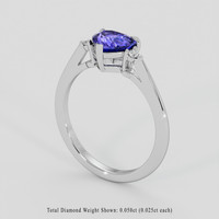 1.05 Ct. Purplish Blue Sapphire Ring, Platinum 950 2