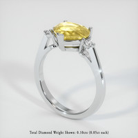 2.77 Ct. Yellow Sapphire Ring, Platinum 950 2