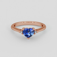 0.57 Ct. Blue Sapphire Ring, 18K Rose Gold 1