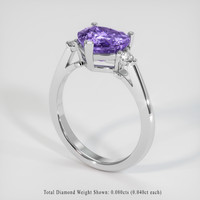 2.69 Ct. Purple Sapphire Ring, 14K White Gold 2